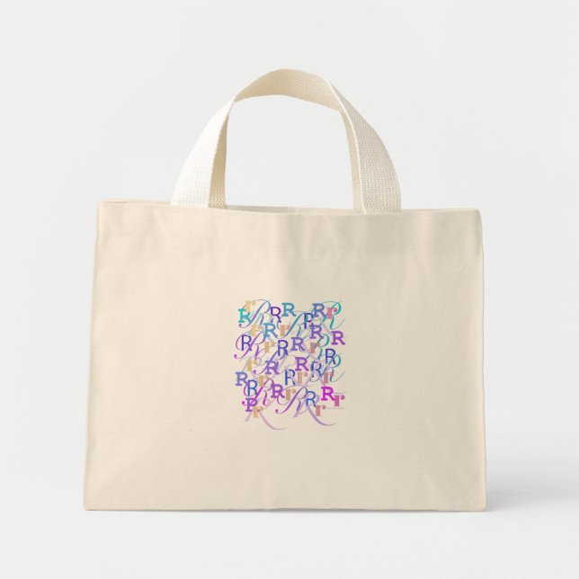 Letter Confetti "R" Mini Tote Bag (Front)