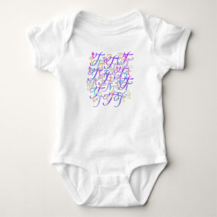 Letter Confetti "T" Baby Romper Bodysuit