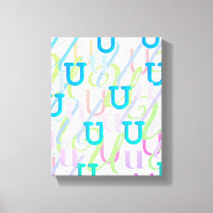 Letter Confetti "U" Canvas Print