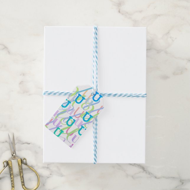 Letter Confetti "U" Gift Tags (With Twine)