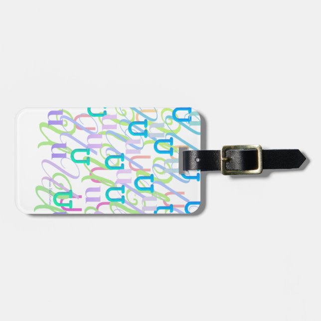 Letter Confetti "U" Luggage Tag (Front Horizontal)