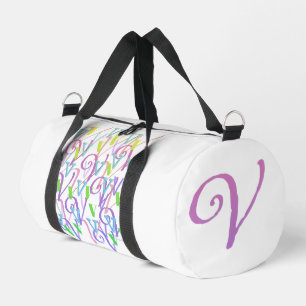  Letter Confetti "V"  Duffle Bag
