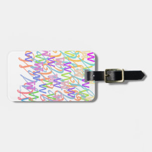 Letter Confetti "W" Luggage Tag