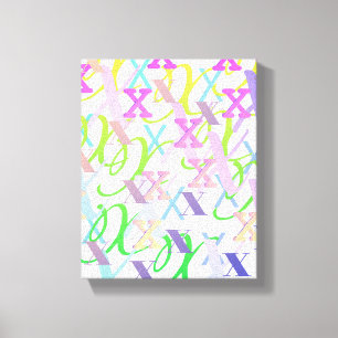 Letter Confetti "X" Canvas Print