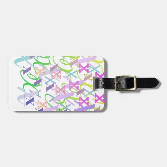 Letter Confetti "X" Luggage Tag (Front Horizontal)