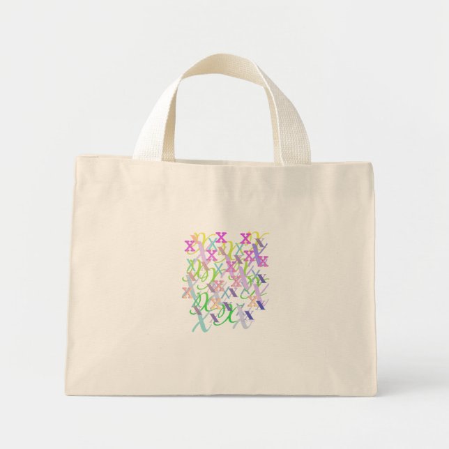 Letter Confetti "X" Mini Tote Bag (Front)