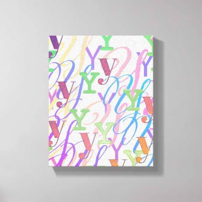 Letter Confetti "Y" Canvas Print (Front)