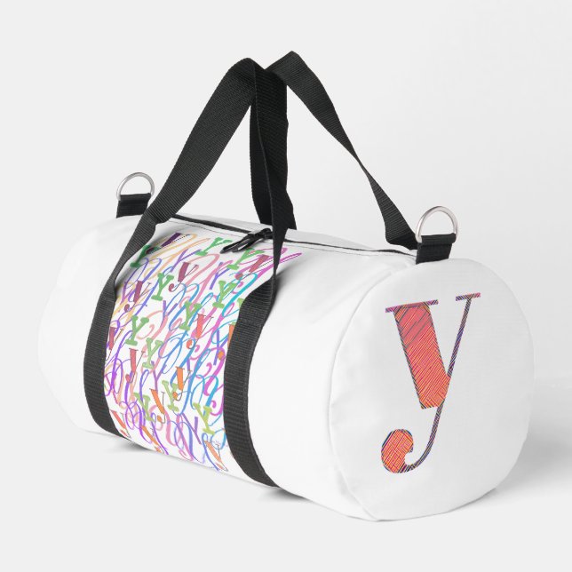 Letter Confetti "Y"  Duffle Bag (Left Corner)