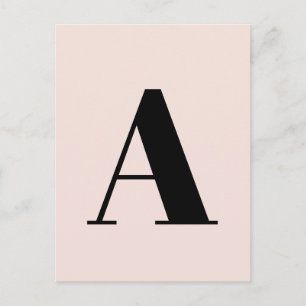 Letter Custom Alphabet Modern Minimalist Pink Postcard