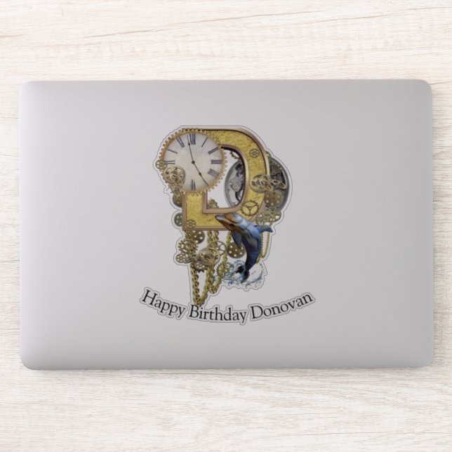 Letter D Birthday customisation Sticker (Computer)