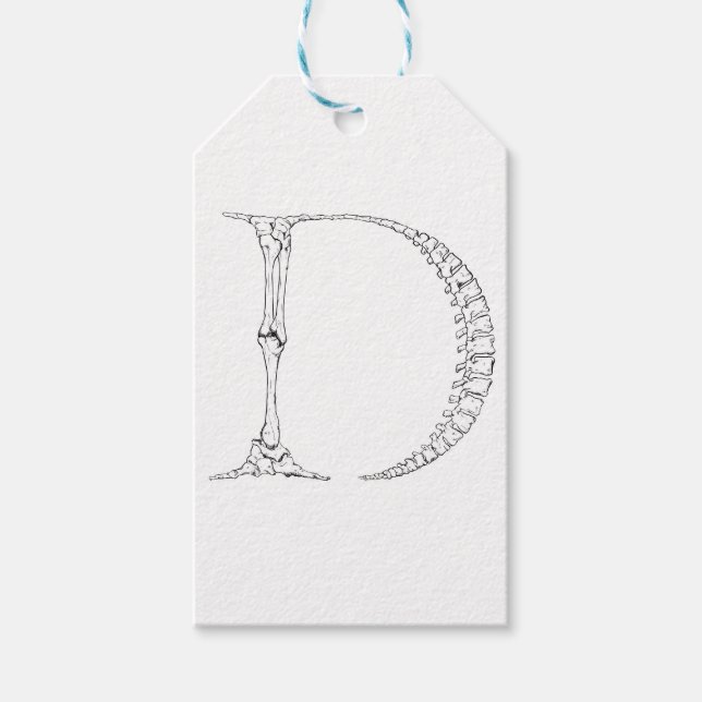 Letter D Bone Initial Gift Tags (Front)