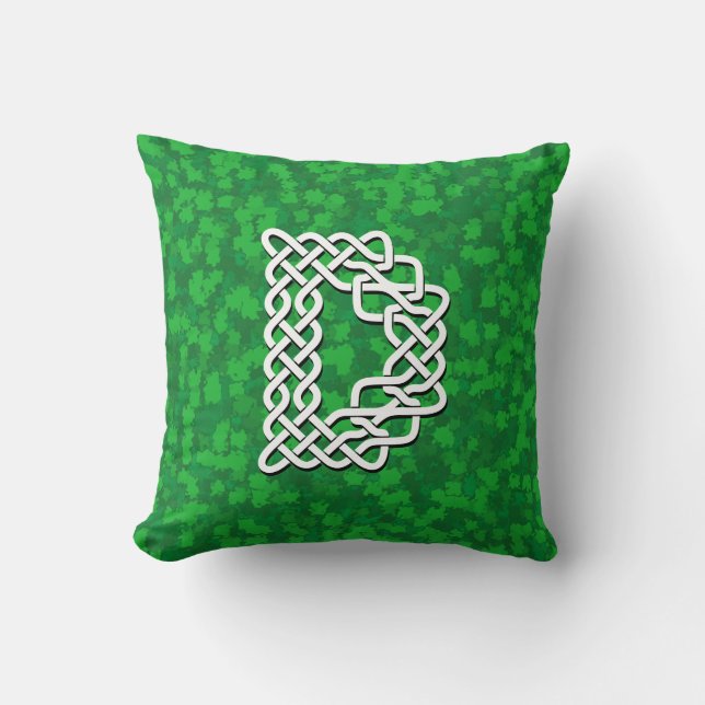 Letter D Celtic Knot Alphabet Cushion (Front)