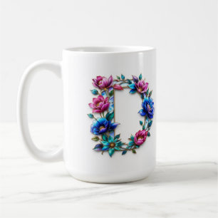 Letter D Coffee Mug – Floral Design for Gifting