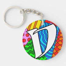 Letter D colourful doodles