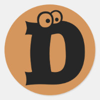 Letter D Eyeballs Alphabet by Janz Peru Gold