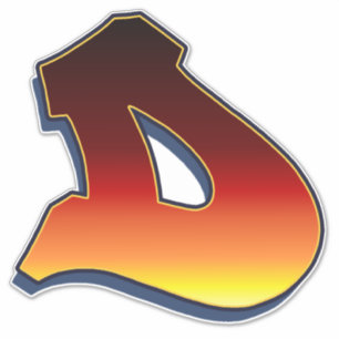 Letter D - flames Sticker
