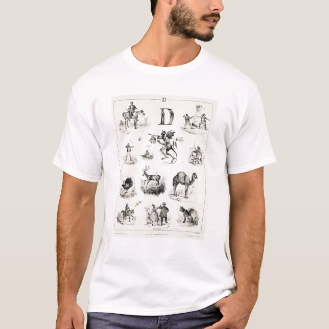 Letter D from an alphabet primer, 1832 T-Shirt (Front)