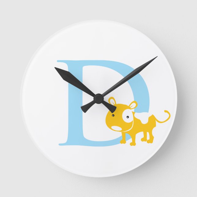 Letter D Initial Clock (Front)