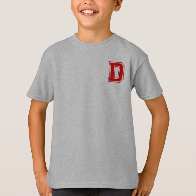 Letter D - Initial Name Alphabet Monogram T-Shirt (Front)