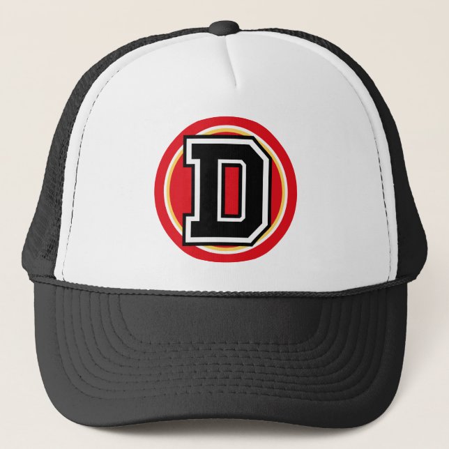 Letter "D" initial Trucker Hat (Front)