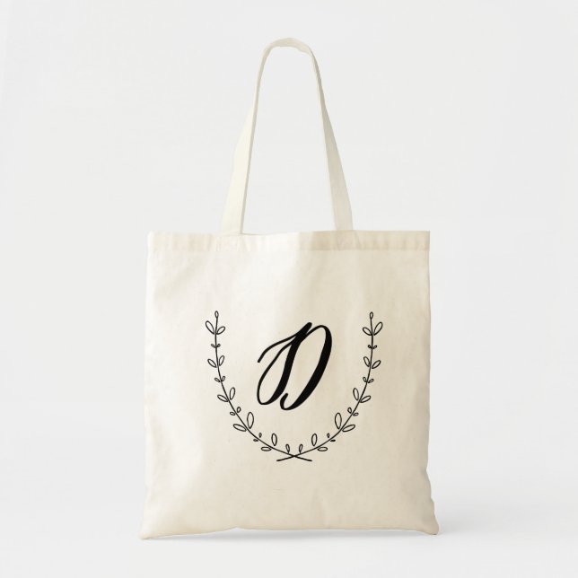 Letter D & Laurel Wreath Tote Bag (Front)