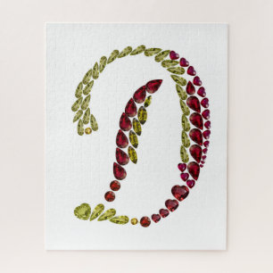 Letter D made with Gemstones Name Puzzle