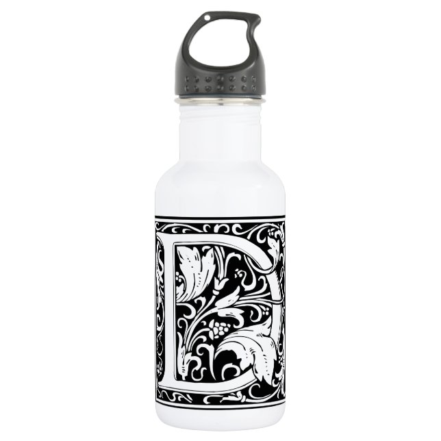 Letter D Mediaeval Monogram Art Nouveau 532 Ml Water Bottle (Front)