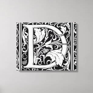 Letter D Mediaeval Monogram Art Nouveau Canvas Print