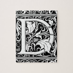Letter D Mediaeval Monogram Art Nouveau Jigsaw Puzzle