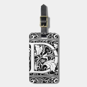 Letter D Mediaeval Monogram Art Nouveau Luggage Tag