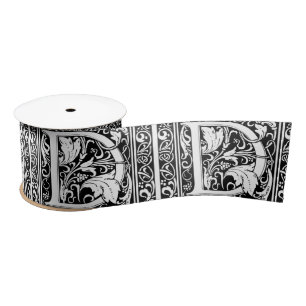 Letter D Mediaeval Monogram Art Nouveau Satin Ribbon