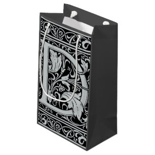 Letter D Mediaeval Monogram Art Nouveau Small Gift Bag