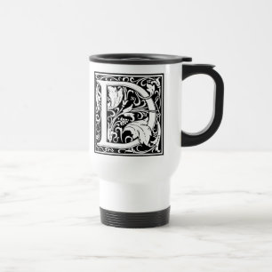 Letter D Mediaeval Monogram Art Nouveau Travel Mug