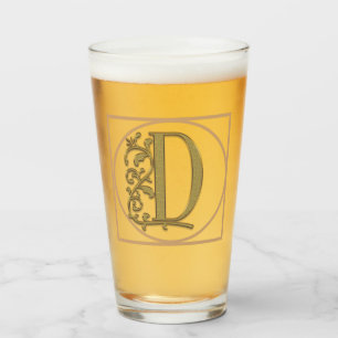 LETTER D MONOGRAM Beautiful Wedding New Home Gift Glass