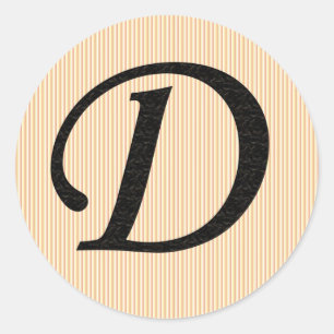 Letter D Monogramed Stickers