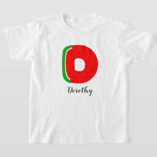 Letter D Name T-shirt, Alphabet Watermelon T-Shirt
