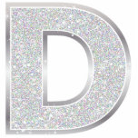 Letter D Photo Sculpture Decoration<br><div class="desc">Letter D silver faux glitter ornament</div>