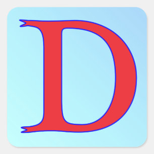 Letter D snake Square Sticker