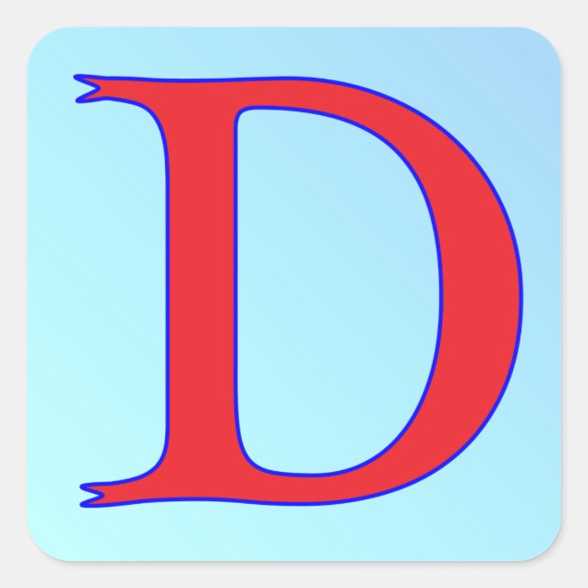 Letter D snake Square Sticker (Front)
