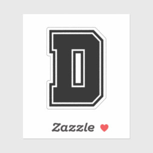 Letter D sporty college font alphabet