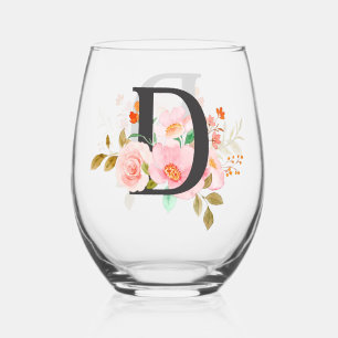 Letter D Stemless Wine Glass