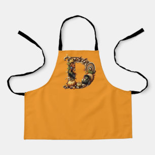 Letter D Thanksgiving style gift Apron