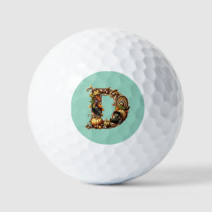 Letter D Thanksgiving style gift  Golf Balls