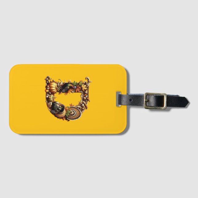 Letter D Thanksgiving style gift  Luggage Tag (Front Horizontal)
