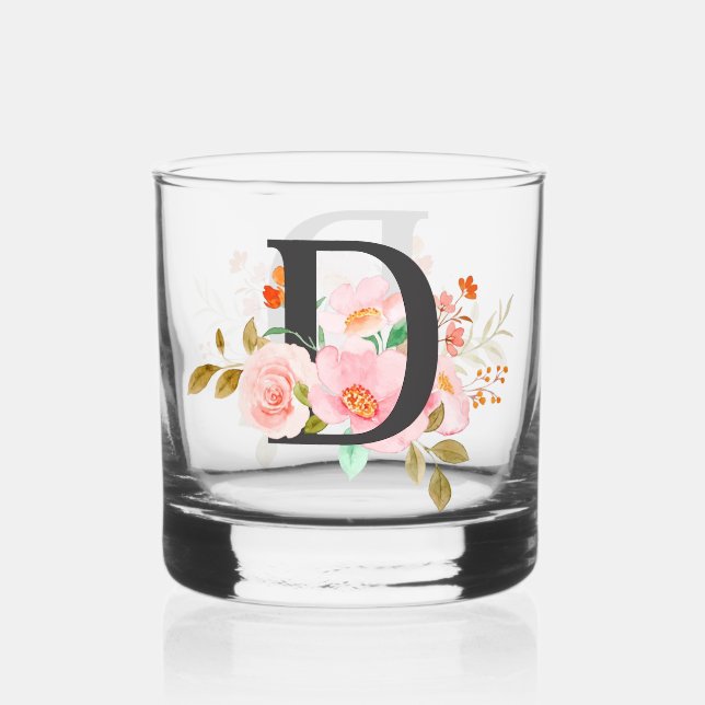 Letter D Whiskey Glass (Front)