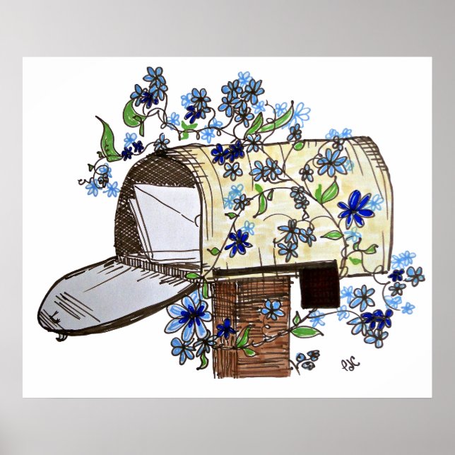 Letter Delivery Mailbox Art Poster (Front)