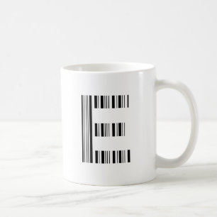 LETTER E BAR CODE First Initial Barcode Pattern Coffee Mug