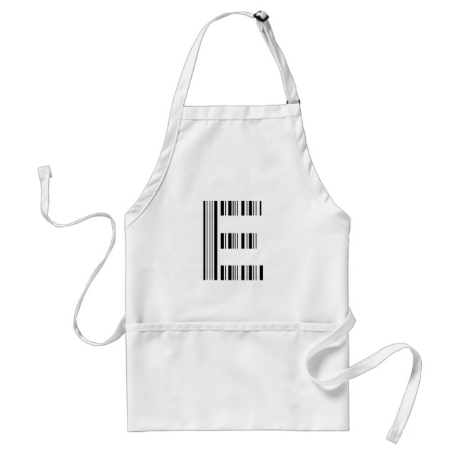 LETTER E BAR CODE First Initial Barcode Pattern Standard Apron (Front)