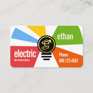 Letter-e Bright Electric Bulb Business Card
