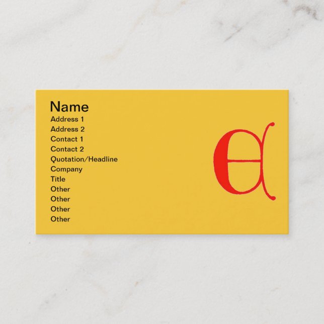 Letter E Business Card (Front)